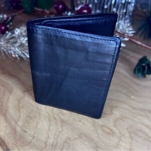 Perry Ellis Black Soft Leather Trifold Wallet
